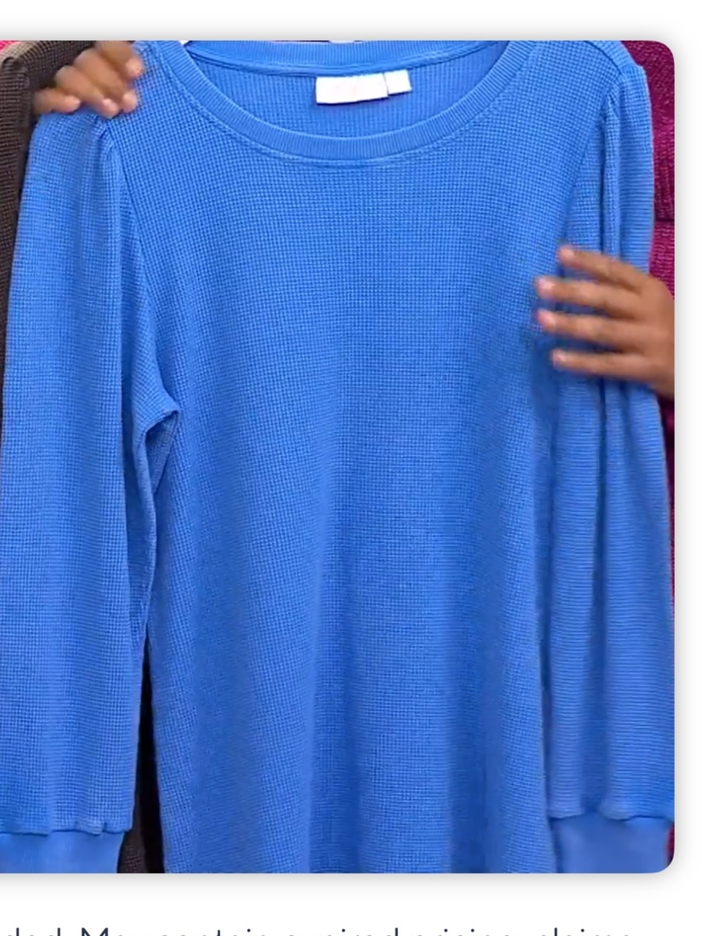 Belle by Kim Gravel Snow
Washed Waffle Knit Crew Neck
Top
Blue Perennial Large